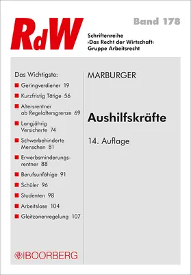 Marburger | Aushilfskräfte | Buch | 978-3-415-06166-8 | sack.de