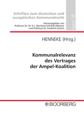 Henneke |  Kommunalrelevanz des Vertrages der Ampel-Koalition | eBook | Sack Fachmedien