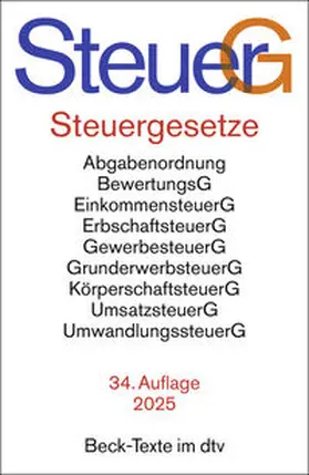  Steuergesetze. SteuerG | Buch |  Sack Fachmedien