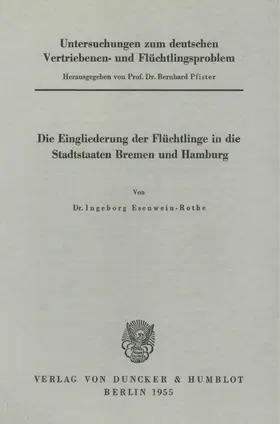 Pfister |  Untersuchungen zum deutschen Vertriebenen- und Flüchtlingsproblem. | Buch |  Sack Fachmedien