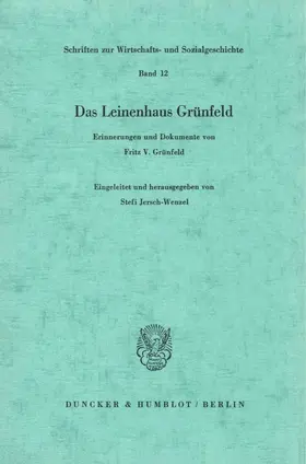 Grünfeld / Jersch-Wenzel |  Das Leinenhaus Grünfeld. | Buch |  Sack Fachmedien