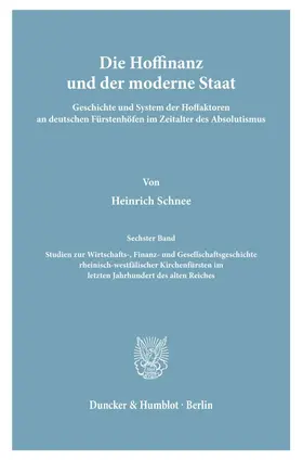 Schnee |  Die Hoffinanz und der moderne Staat. | Buch |  Sack Fachmedien