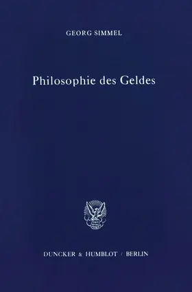 Simmel |  Philosophie des Geldes. | Buch |  Sack Fachmedien