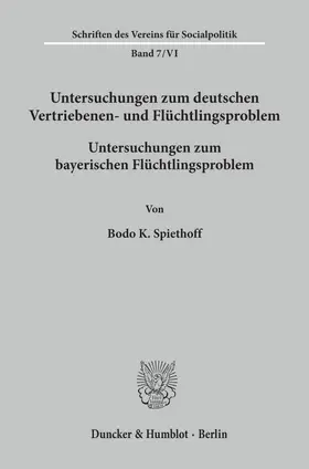 Pfister |  Untersuchungen zum deutschen Vertriebenen- und Flüchtlingsproblem. | Buch |  Sack Fachmedien