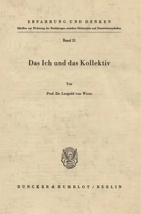 Wiese |  Das Ich und das Kollektiv. | Buch |  Sack Fachmedien