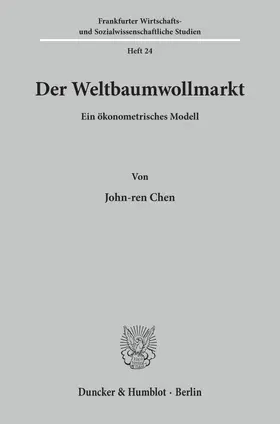 Chen |  Der Weltbaumwollmarkt. | Buch |  Sack Fachmedien
