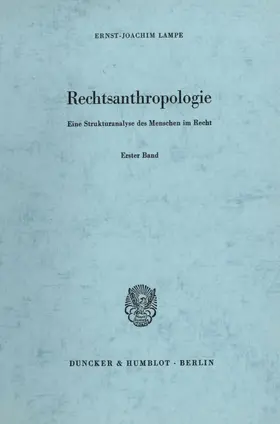Lampe |  Rechtsanthropologie. | Buch |  Sack Fachmedien