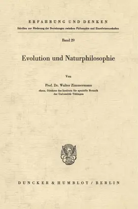 Zimmermann |  Evolution und Naturphilosophie. | Buch |  Sack Fachmedien