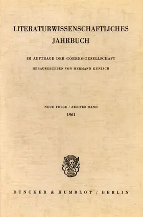 Kunisch | Literaturwissenschaftliches Jahrbuch. | Buch | 978-3-428-02348-6 | sack.de