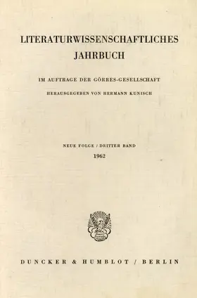 Kunisch | Literaturwissenschaftliches Jahrbuch. | Buch | 978-3-428-02349-3 | sack.de