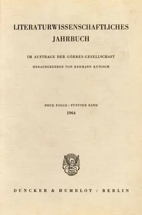 Kunisch | Literaturwissenschaftliches Jahrbuch. | Buch | 978-3-428-02351-6 | sack.de