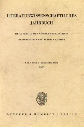 Kunisch | Literaturwissenschaftliches Jahrbuch. | Buch | 978-3-428-02352-3 | sack.de