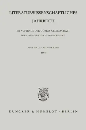 Kunisch | Literaturwissenschaftliches Jahrbuch. | Buch | 978-3-428-02355-4 | sack.de