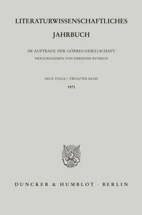 Kunisch | Literaturwissenschaftliches Jahrbuch. | Buch | 978-3-428-03002-6 | sack.de