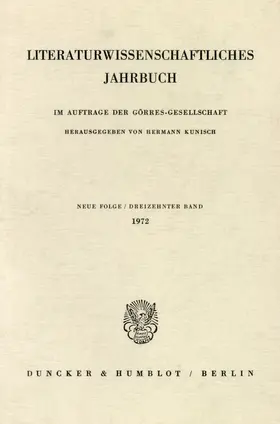 Kunisch | Literaturwissenschaftliches Jahrbuch. | Buch | 978-3-428-03155-9 | sack.de