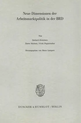 Lampert |  Neue Dimensionen der Arbeitsmarktpolitik in der BRD. | Buch |  Sack Fachmedien