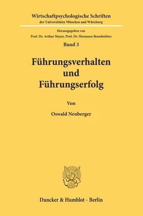 Neuberger |  Führungsverhalten und Führungserfolg. | Buch |  Sack Fachmedien