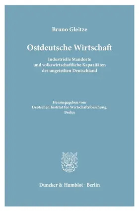 Gleitze |  Ostdeutsche Wirtschaft | Buch |  Sack Fachmedien