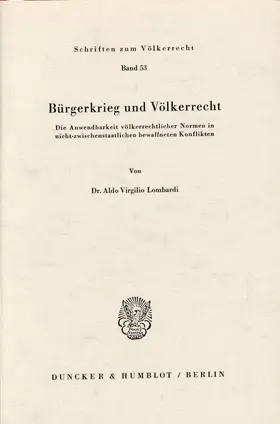 Lombardi |  Bürgerkrieg und Völkerrecht. | Buch |  Sack Fachmedien