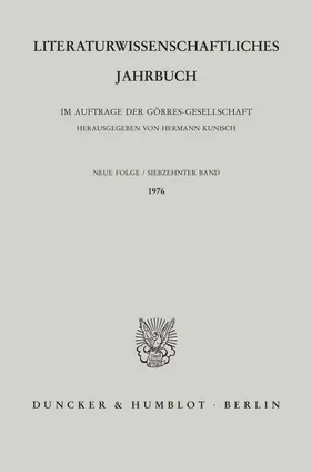 Kunisch | Literaturwissenschaftliches Jahrbuch. | Buch | 978-3-428-04119-0 | sack.de