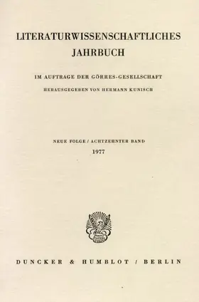 Kunisch | Literaturwissenschaftliches Jahrbuch. | Buch | 978-3-428-04188-6 | sack.de