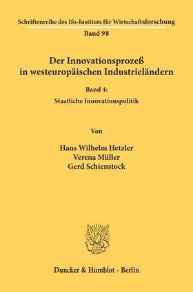 Hetzler / Müller / Schienstock |  Der Innovationsprozeß in westeuropäischen Industrieländern. | Buch |  Sack Fachmedien