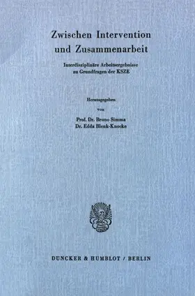 Simma / Blenk-Knocke |  Zwischen Intervention und Zusammenarbeit | Buch |  Sack Fachmedien