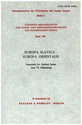 Grothusen / Zernack |  Europa Slavica - Europa Orientalis. | Buch |  Sack Fachmedien