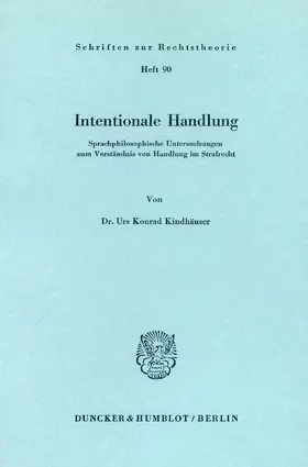 Kindhäuser |  Intentionale Handlung. | Buch |  Sack Fachmedien