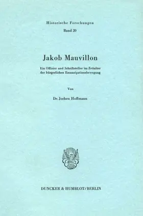 Hoffmann |  Jakob Mauvillon. | Buch |  Sack Fachmedien