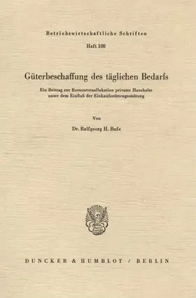 Bufe |  Güterbeschaffung des täglichen Bedarfs. | Buch |  Sack Fachmedien