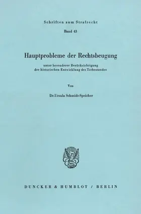 Schmidt-Speicher |  Hauptprobleme der Rechtsbeugung | Buch |  Sack Fachmedien