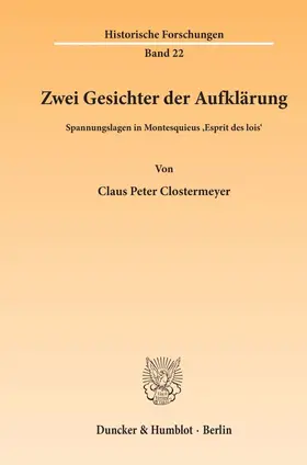 Clostermeyer |  Zwei Gesichter der Aufklärung. | Buch |  Sack Fachmedien