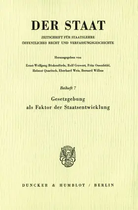 / |  Gesetzgebung als Faktor der Staatsentwicklung. | Buch |  Sack Fachmedien
