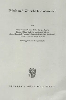 Enderle |  Ethik und Wirtschaftswissenschaft. | Buch |  Sack Fachmedien