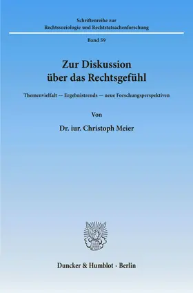 Meier |  Zur Diskussion über das Rechtsgefühl. | Buch |  Sack Fachmedien