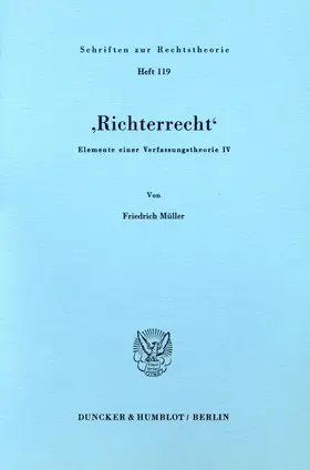 Müller |  'Richterrecht'. | Buch |  Sack Fachmedien