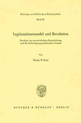 Ernst |  Legitimationswandel und Revolution. | Buch |  Sack Fachmedien