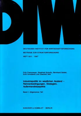 Franzmeyer / Schultz / Seidel |  Industriepolitik im westlichen Ausland - | Buch |  Sack Fachmedien