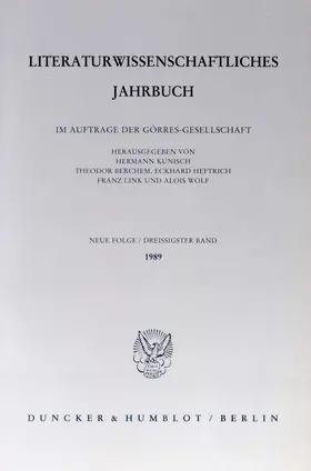 Kunisch / Berchem / Heftrich |  Literaturwissenschaftliches Jahrbuch. | Buch |  Sack Fachmedien