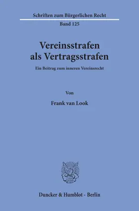 Look |  Vereinsstrafen als Vertragsstrafen. | Buch |  Sack Fachmedien