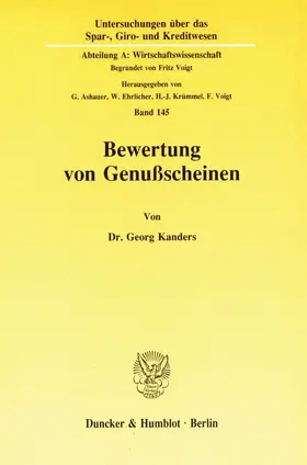 Kanders | Bewertung von Genußscheinen. | Buch | 978-3-428-07226-2 | sack.de