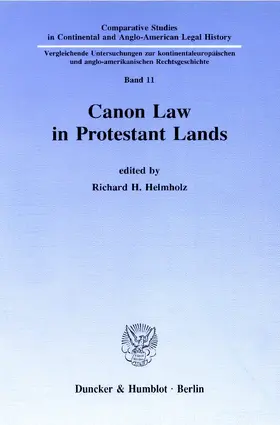 Helmholz |  Canon Law in Protestant Lands. | Buch |  Sack Fachmedien