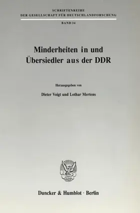 Voigt / Mertens |  Minderheiten in und Übersiedler aus der DDR. | Buch |  Sack Fachmedien