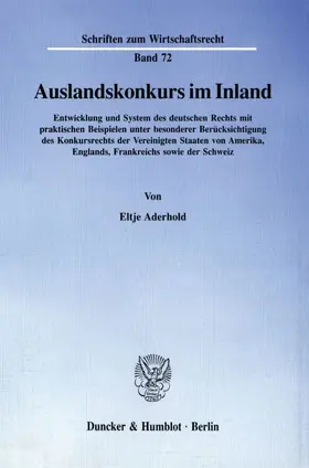 Aderhold |  Auslandskonkurs im Inland. | Buch |  Sack Fachmedien