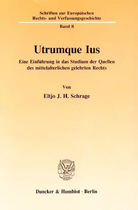 Schrage |  Utrumque Ius. | Buch |  Sack Fachmedien