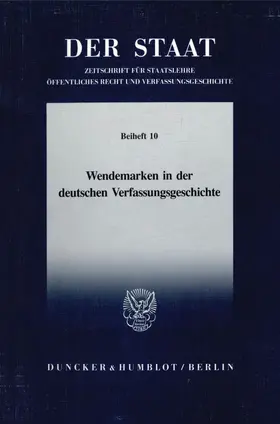 / |  Wendemarken in der deutschen Verfassungsgeschichte. | Buch |  Sack Fachmedien