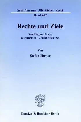 Huster |  Rechte und Ziele. | Buch |  Sack Fachmedien