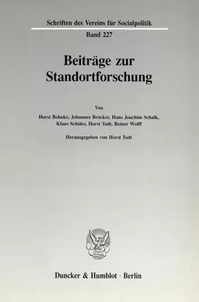 Todt |  Beiträge zur Standortforschung. | Buch |  Sack Fachmedien