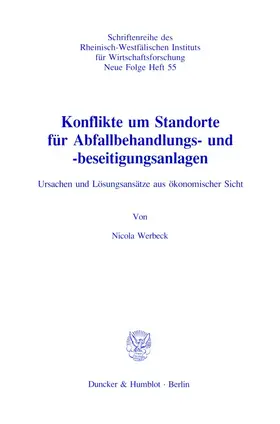 Werbeck |  Konflikte um Standorte für Abfallbehandlungs- und -beseitigungsanlagen. | Buch |  Sack Fachmedien